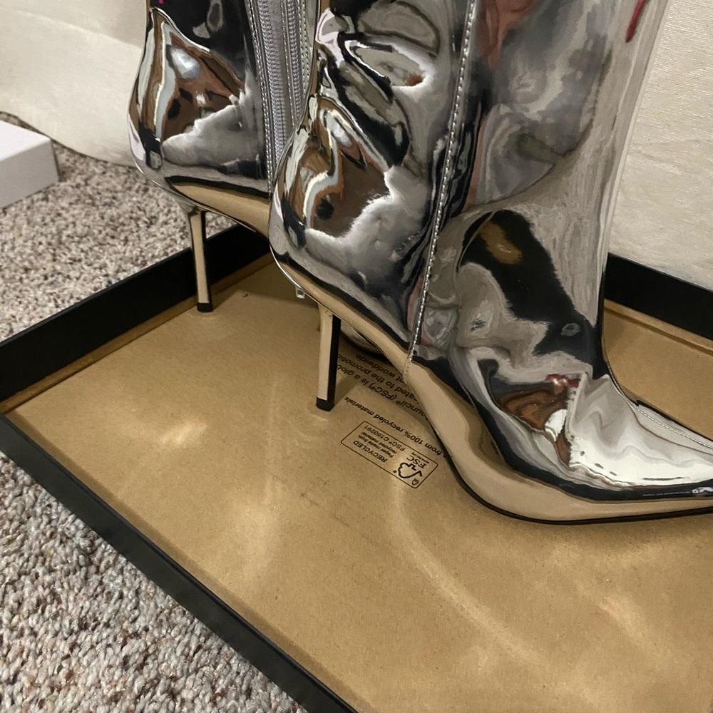 INC Metallic Silver Booties - Picture 3 of 3